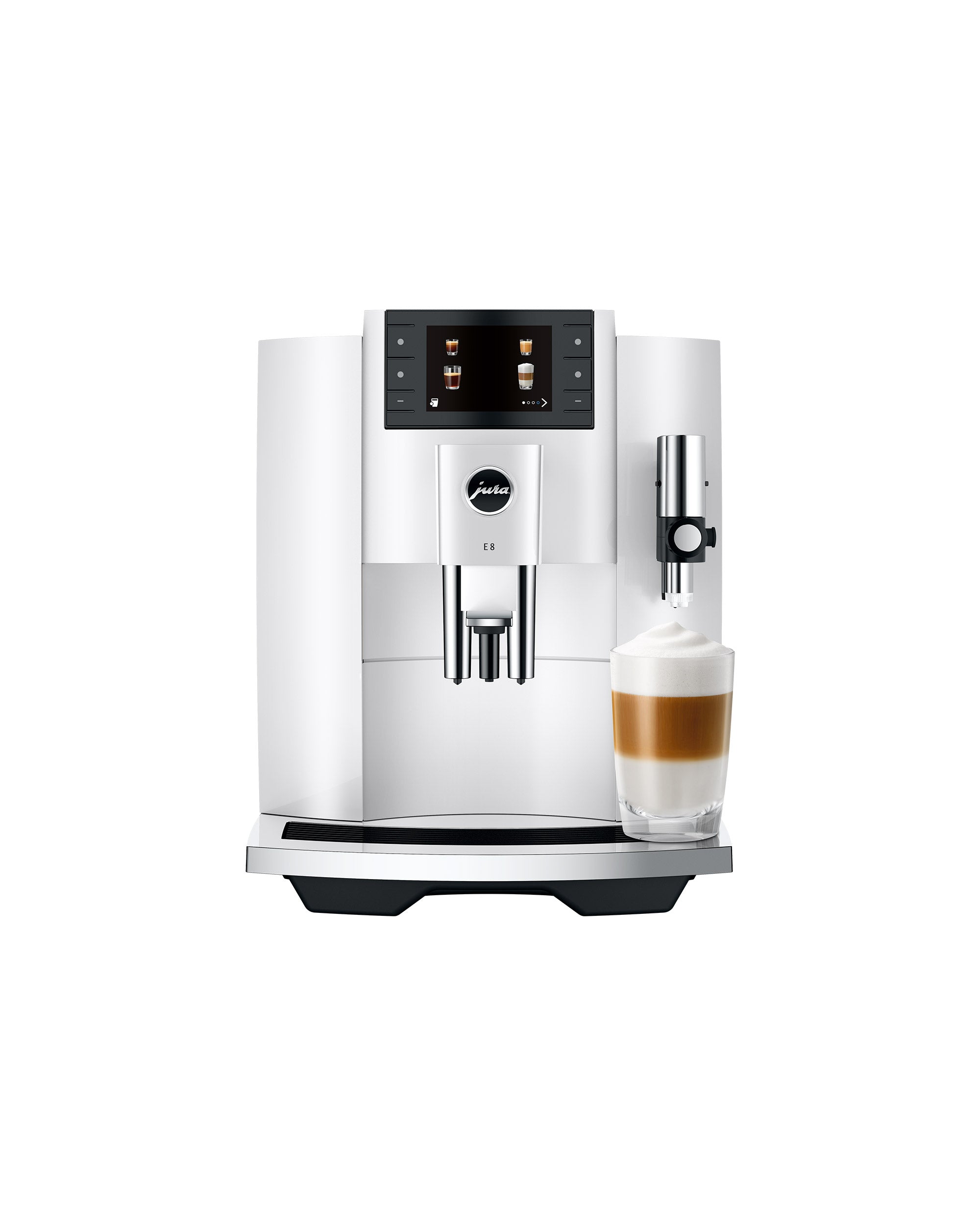 JURA E8 Piano White avec boisson lactée