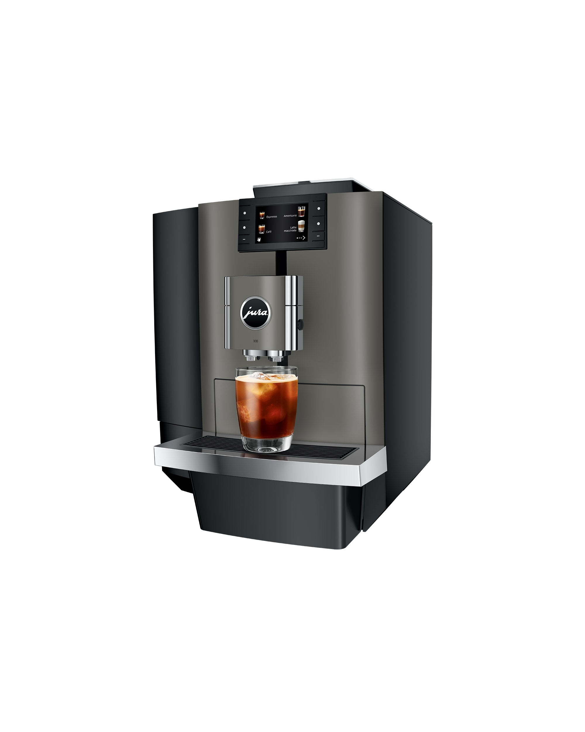 Vue latérale de la JURA X10 préparant un Cold Brew