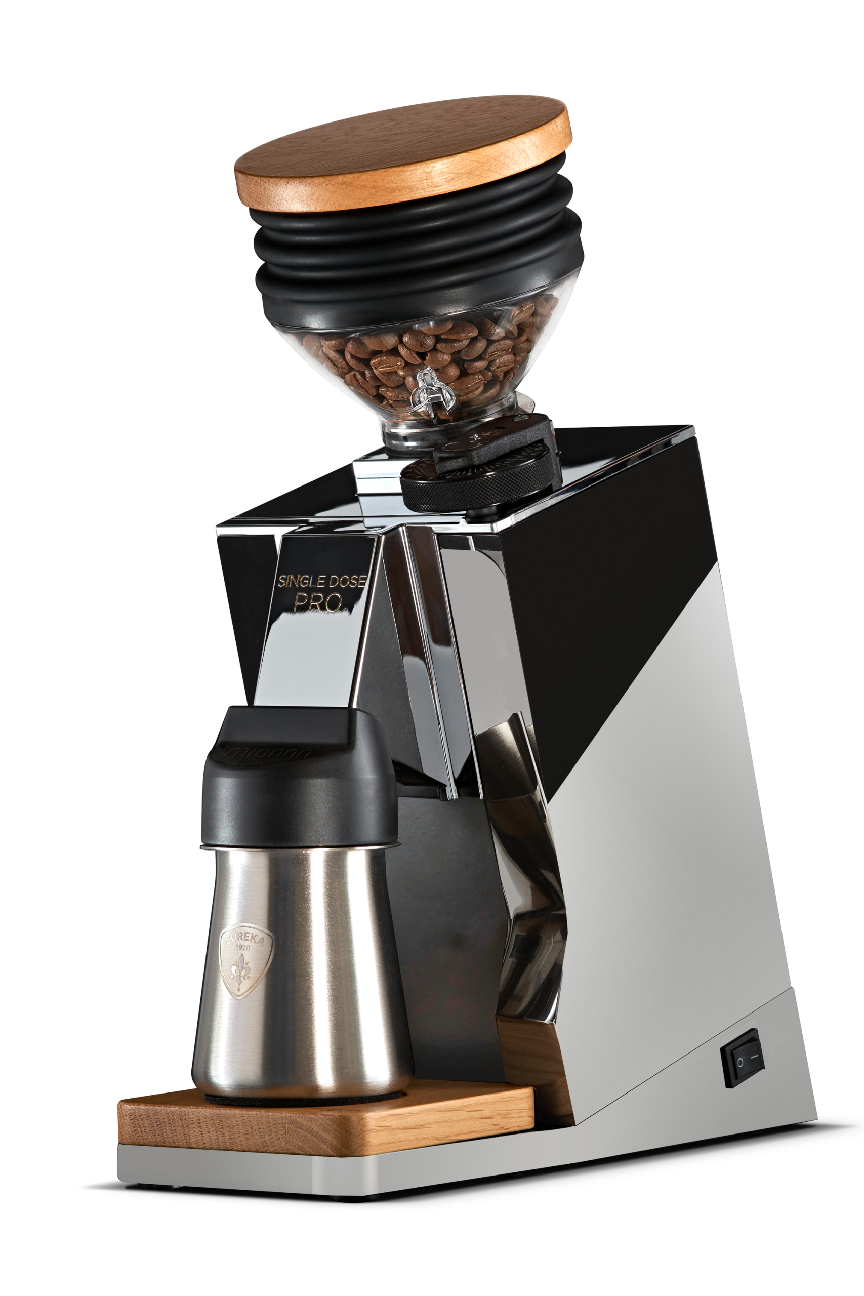 Moulin à café Eureka Oro Mignon Single Dose Pro — chromé — vue 1