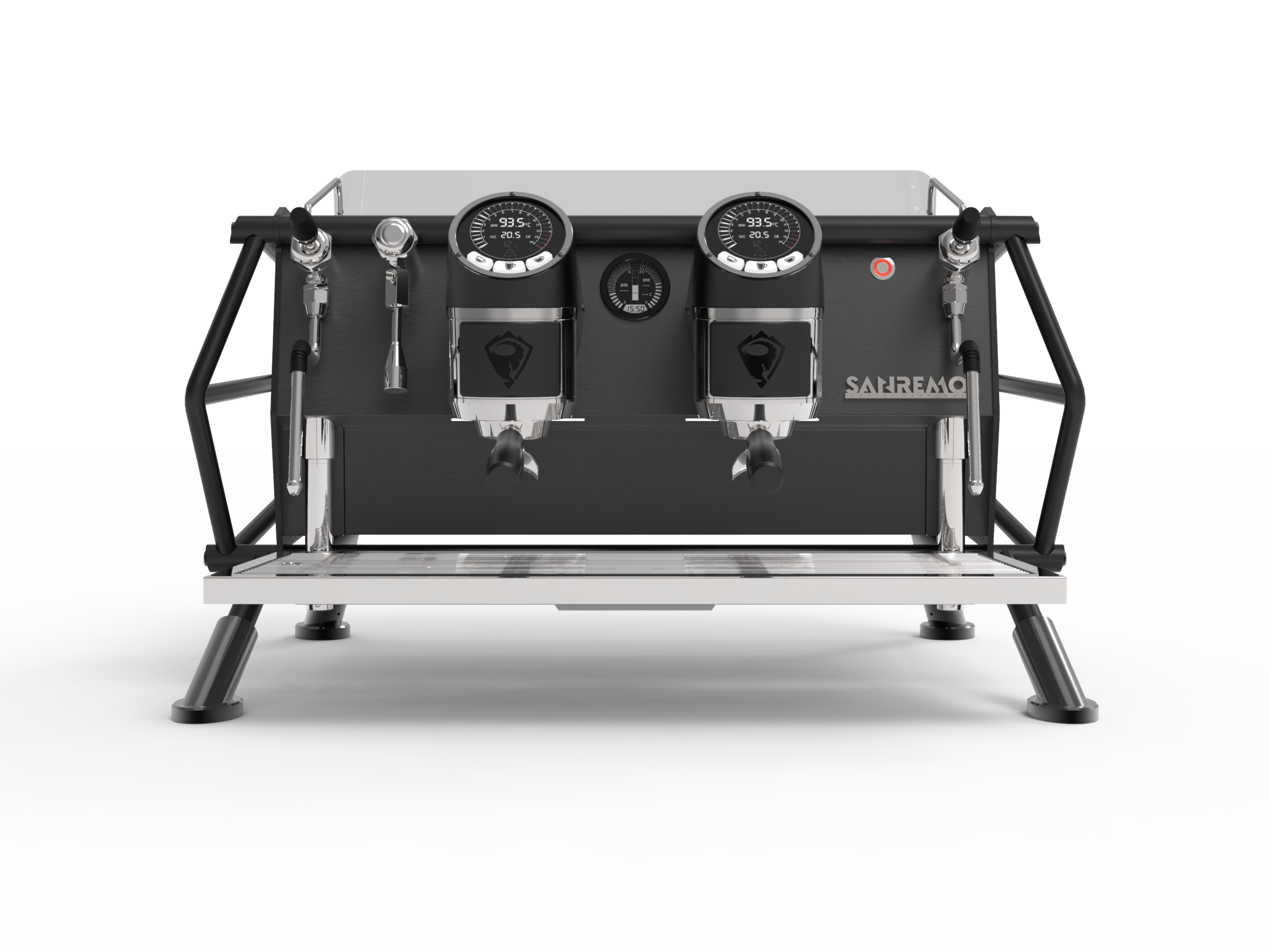 Machine à espresso Sanremo Café Racer — 2 groupes, Naked, noire