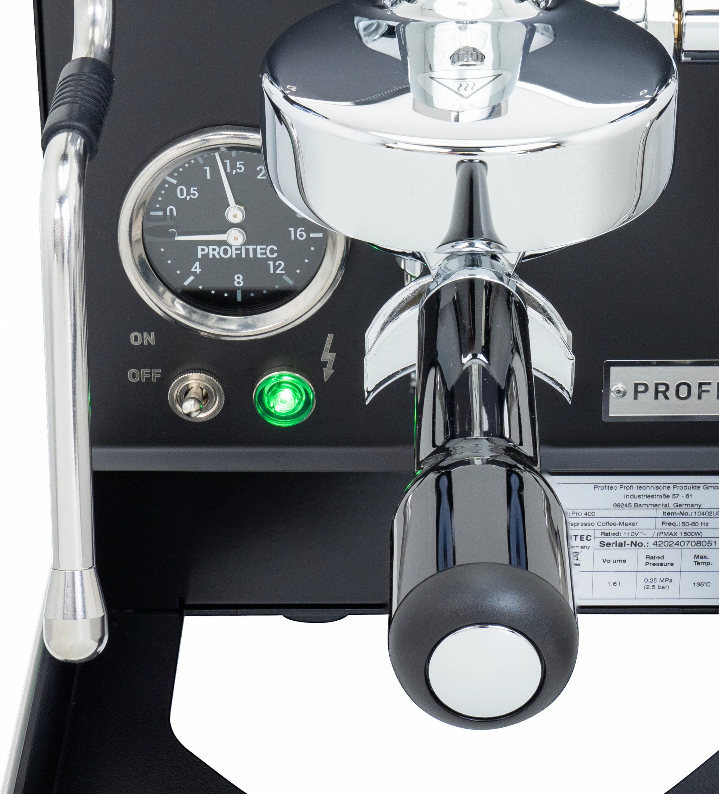 Machine à espresso Profitec PRO 400 — noire — vue 70