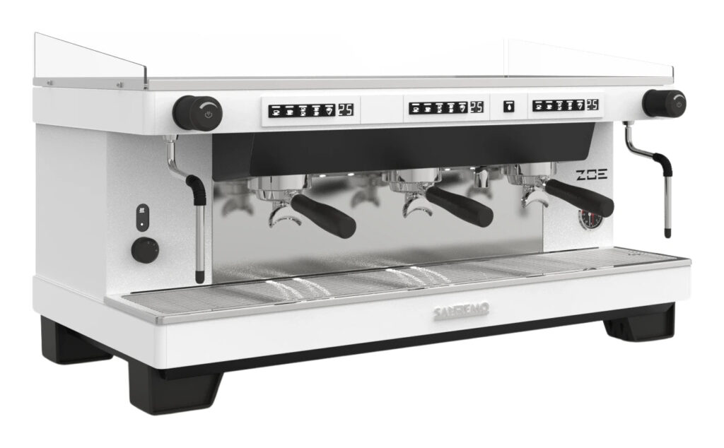 Machine à espresso Sanremo Zoe — 3 groupes, blanche